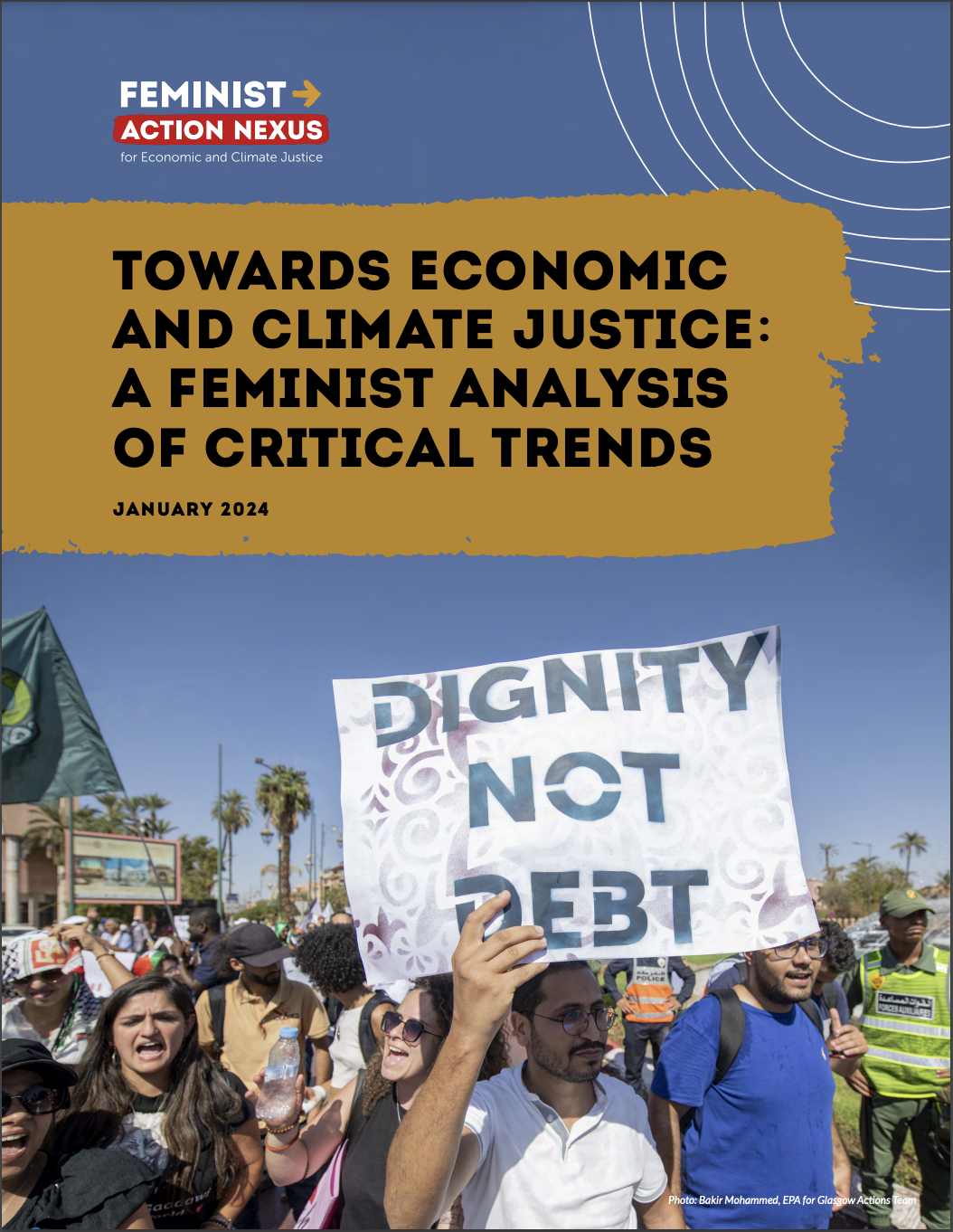 Report cover for Towards Economic and Climate Justice – A Feminist Analysis of Critical Trends