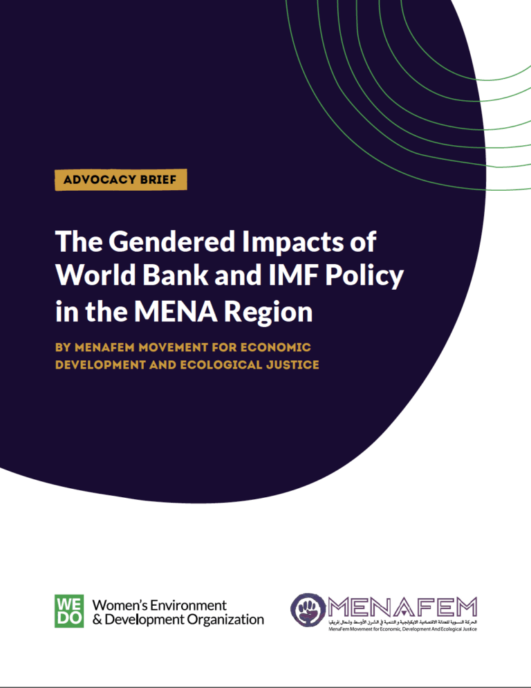 Advocacy Brief by MENAFem and WEDO: The Gendered Impacts of World Bank and IMF Policy in the MENA Region